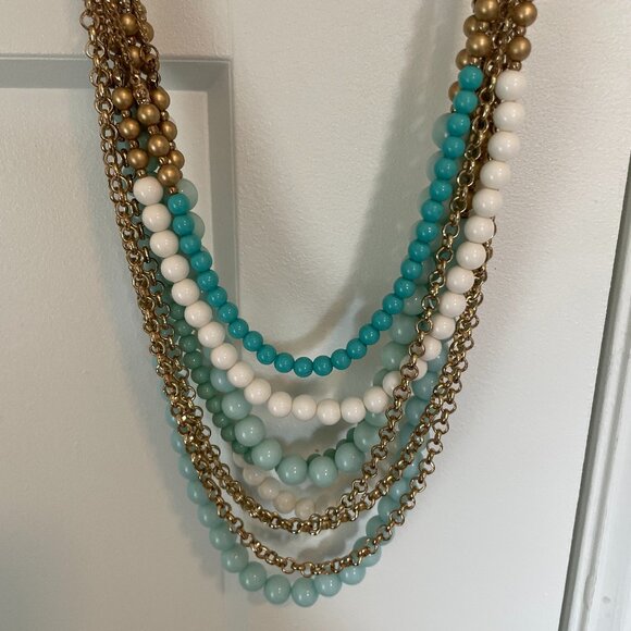 Multistrand Beaded Turquoise Necklace - Picture 3 of 4